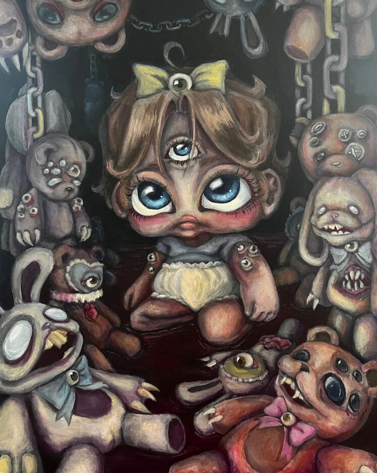 "Observation 001" acrylic on canvas 24" x 30"